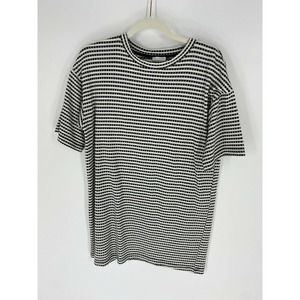 Zara Black and White Striped Short Sleeve Tee